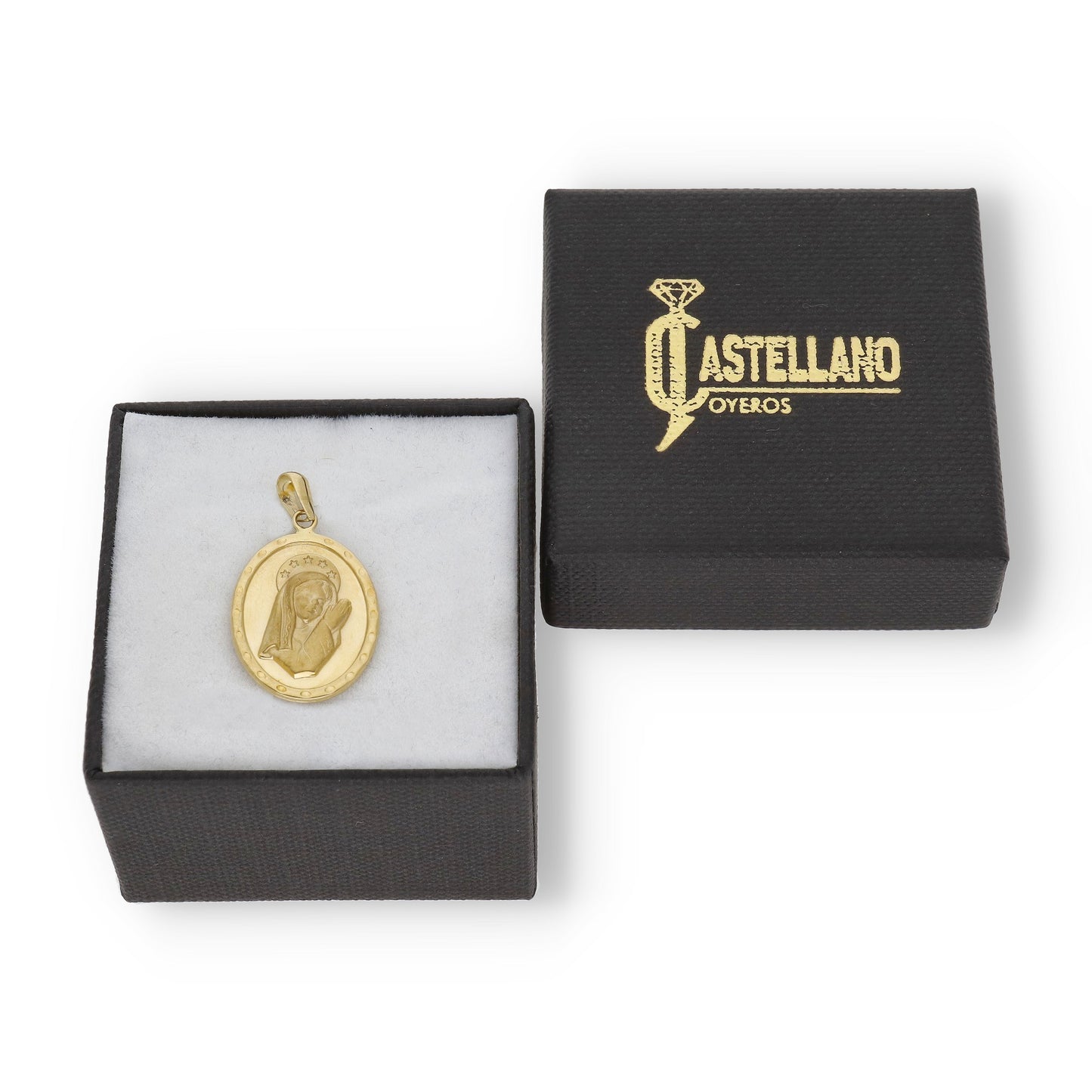 Medalla Virgen Niña en Oro 18k Oval Modelo Venecia