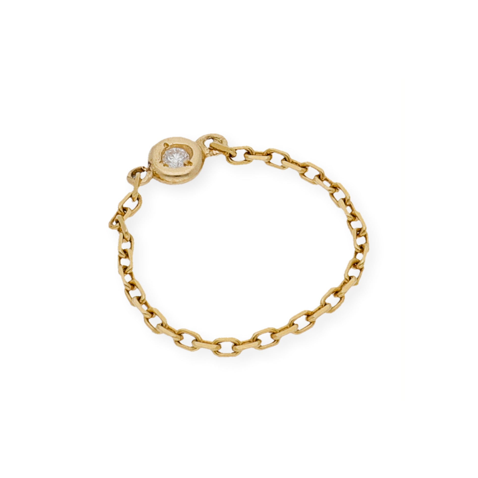 Anillo Cadena en Oro 18K y Diamante