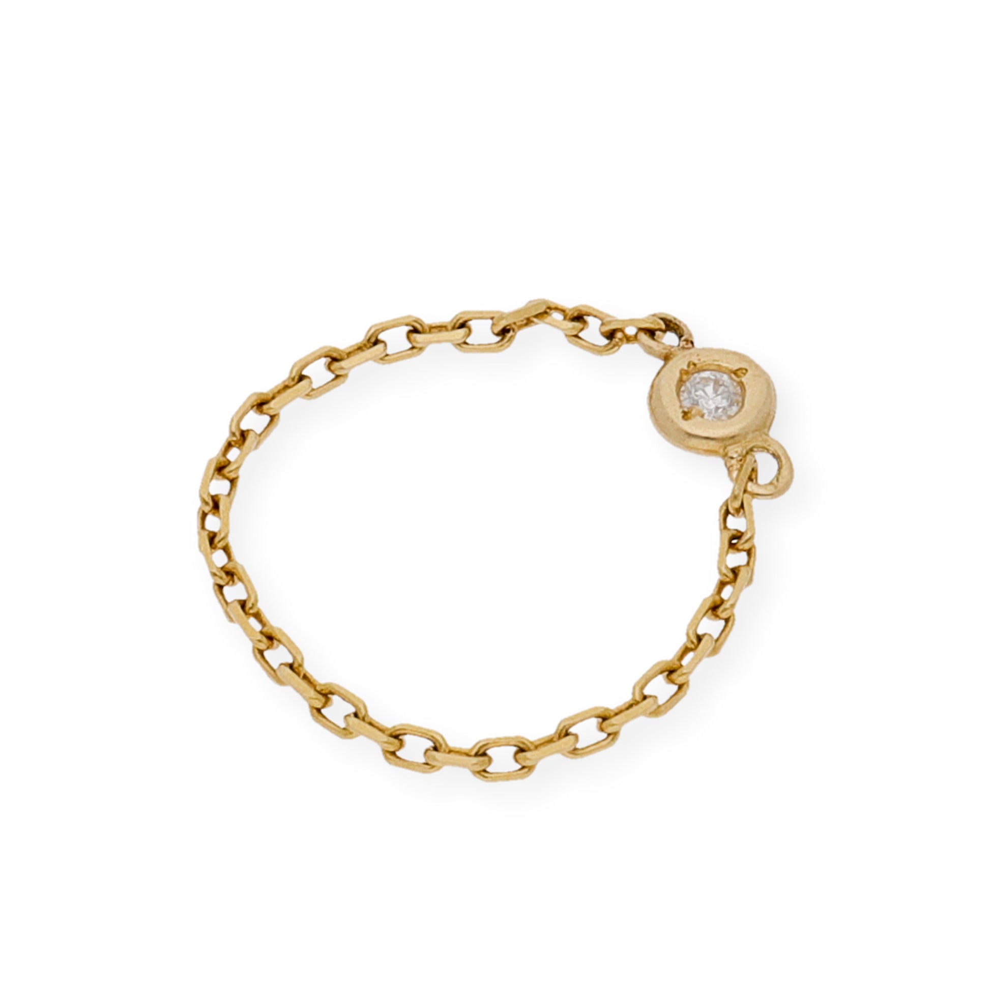 Anillo Cadena en Oro 18K y Diamante