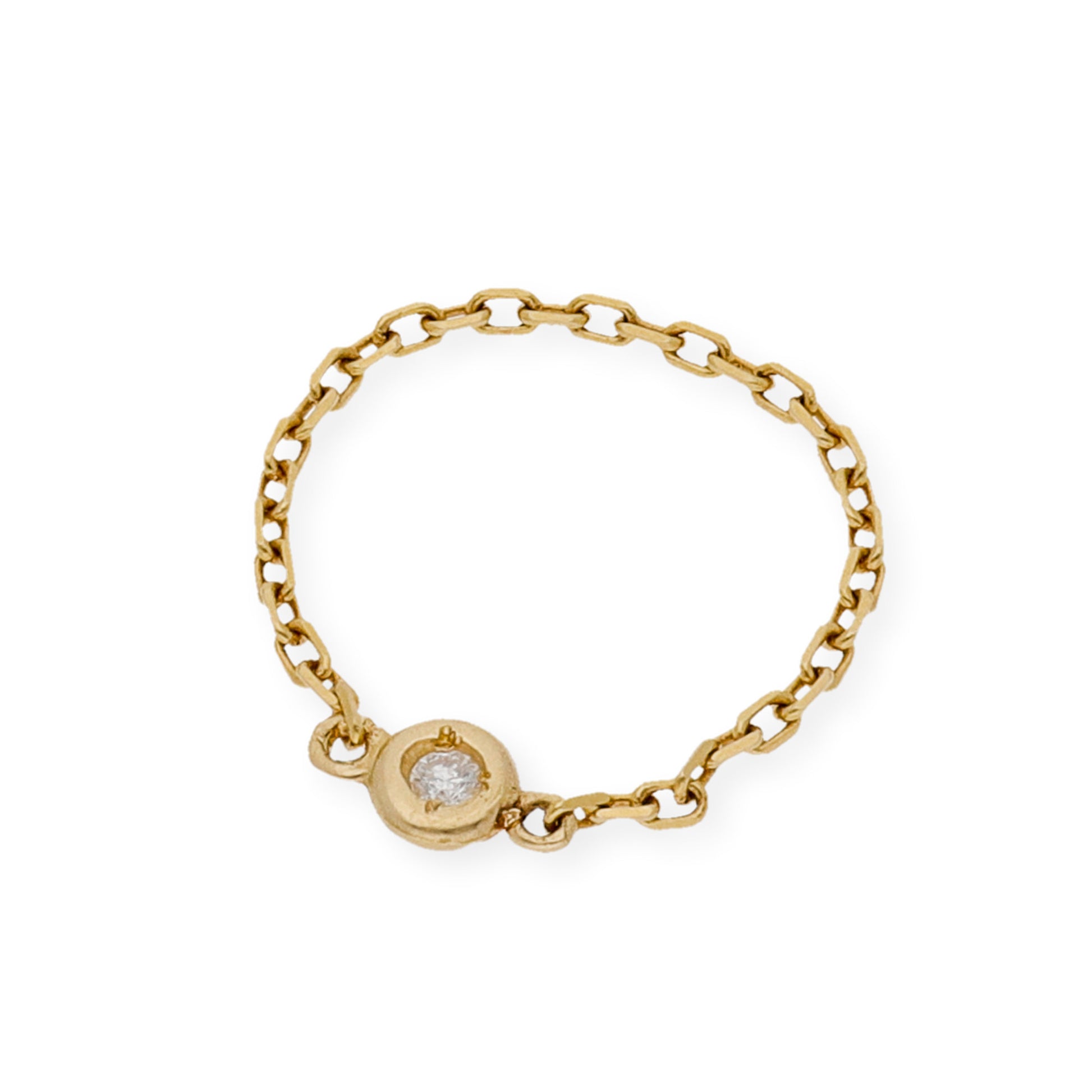 Anillo Cadena en Oro 18K y Diamante