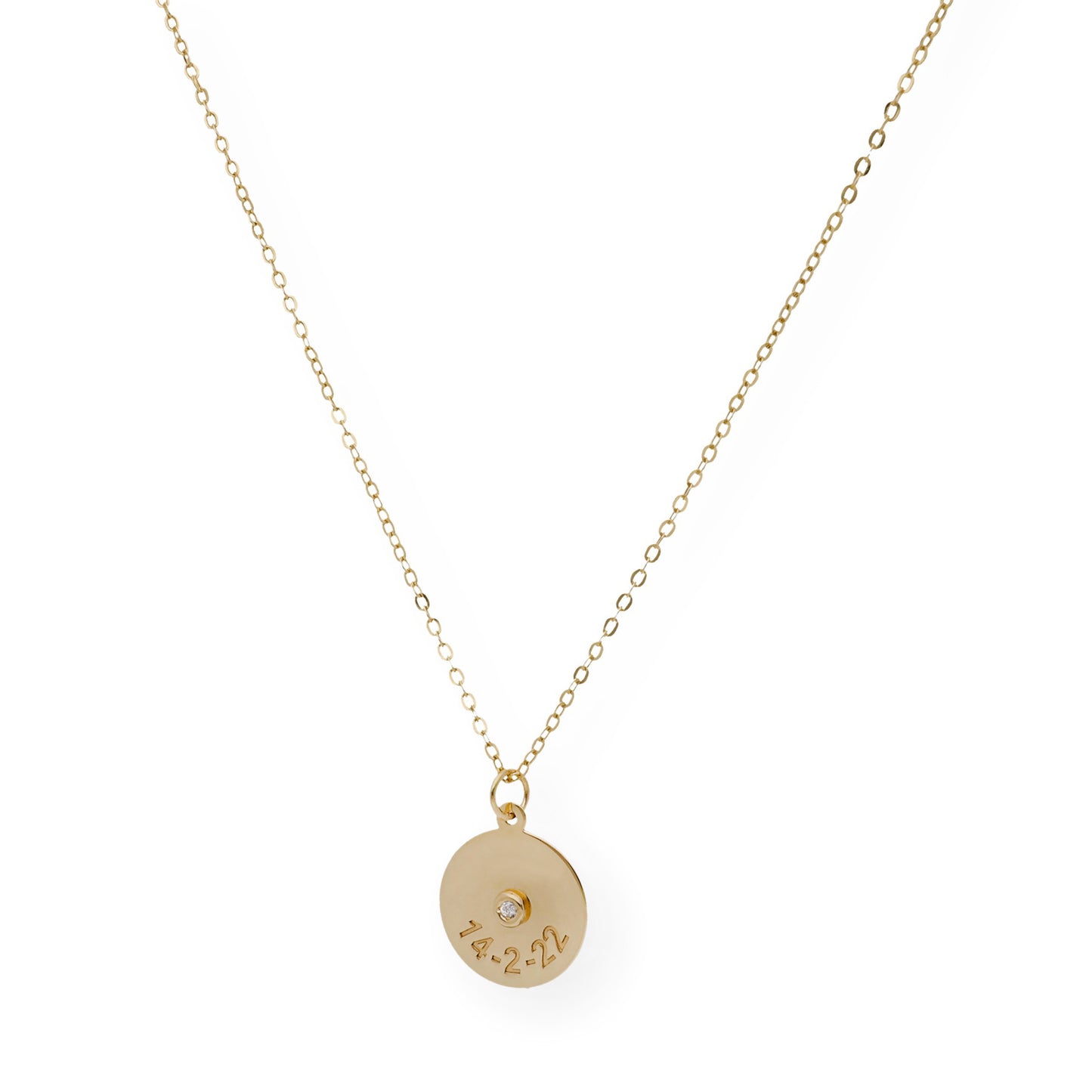 Collar con Colgante Dije en Oro de Ley 18k y Diamante Central