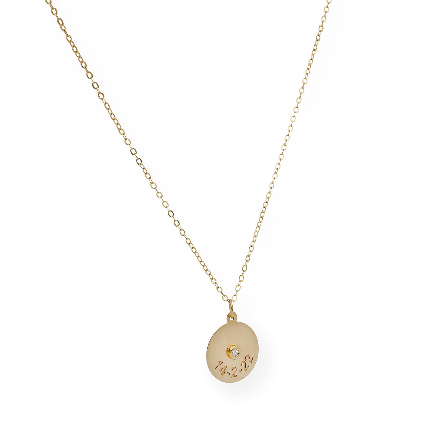 Collar con Colgante Dije en Oro de Ley 18k y Diamante Central
