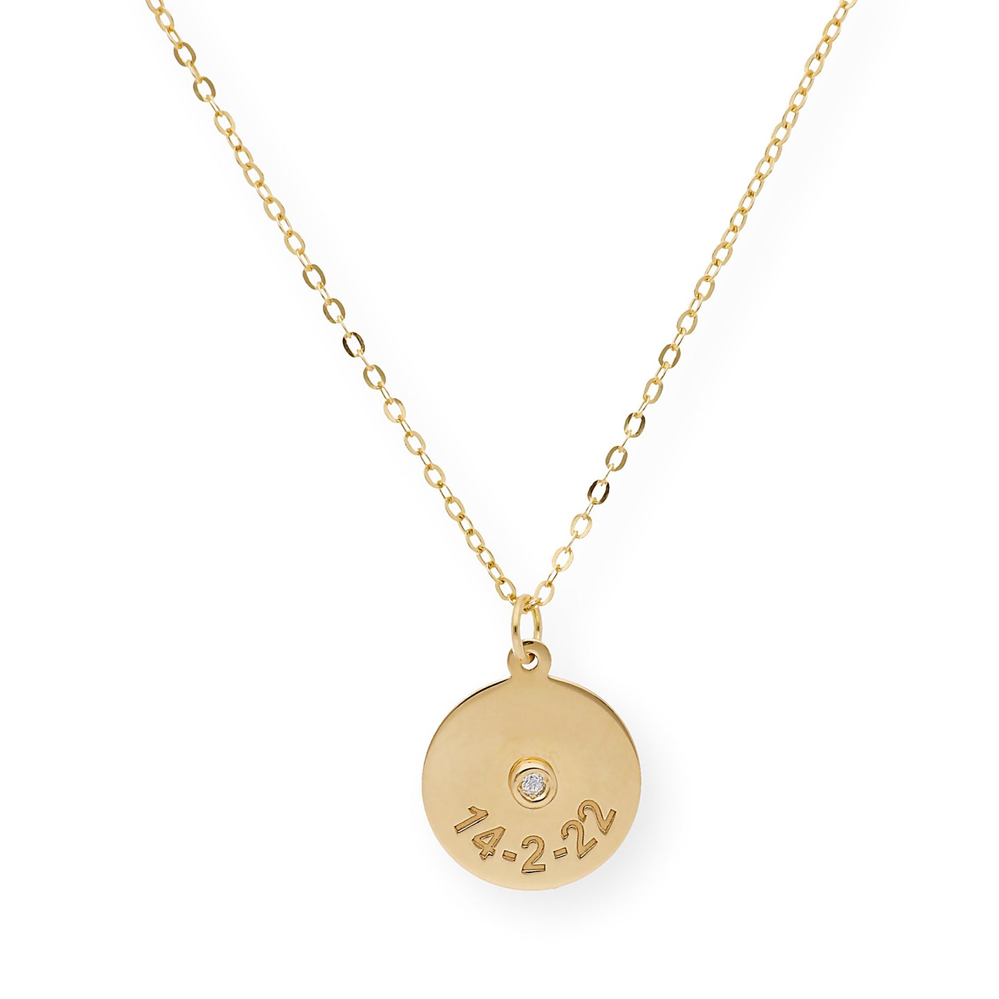 Collar con Colgante Dije en Oro de Ley 18k y Diamante Central