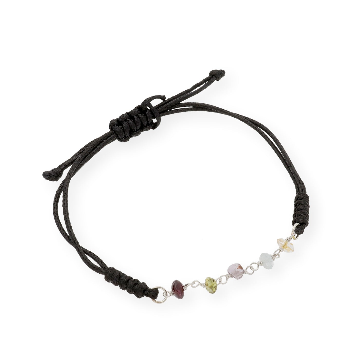 Pulsera Macramé en Plata de Ley 925 con Turmalinas