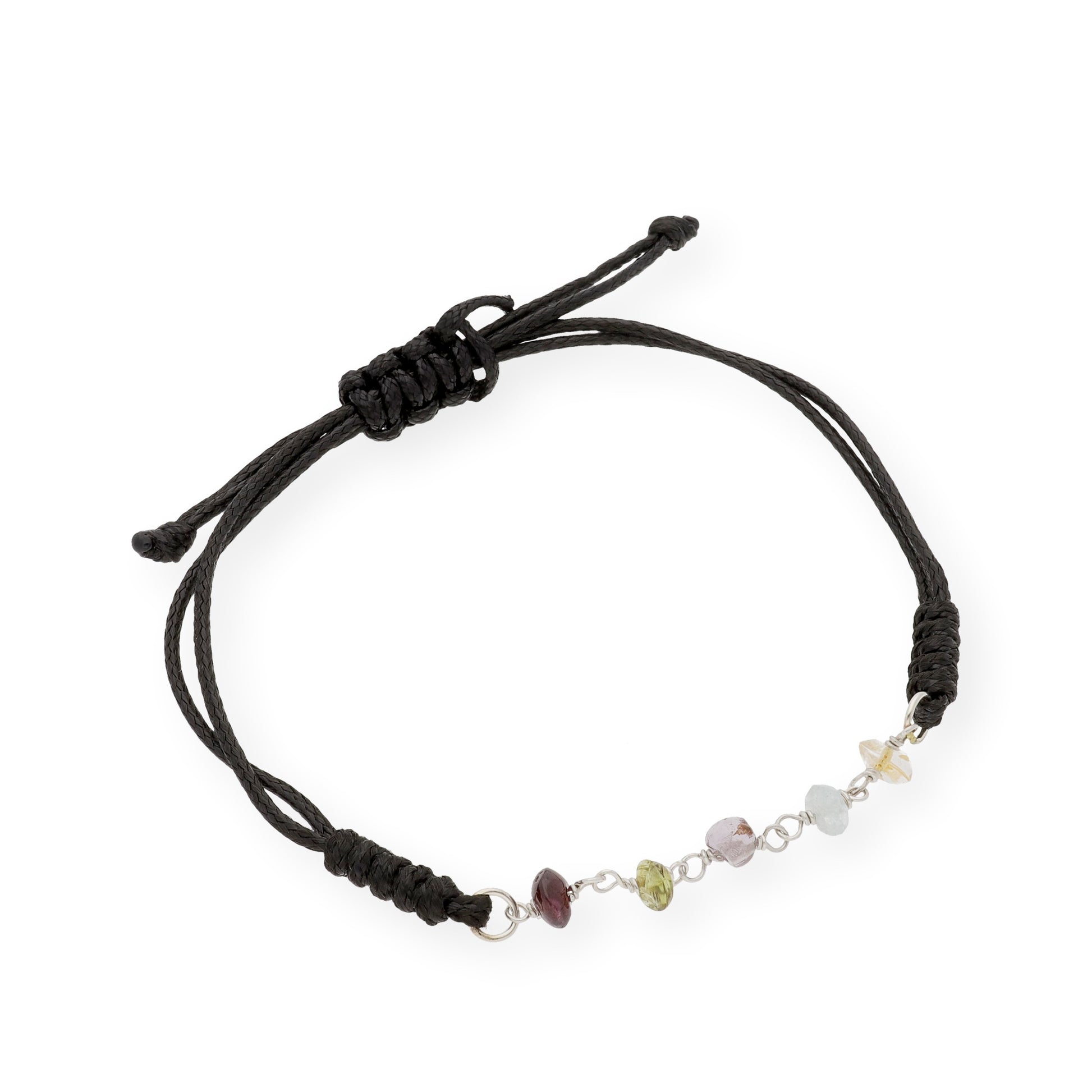 Pulsera Macramé en Plata de Ley 925 con Turmalinas