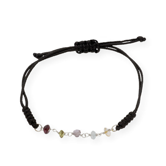 Pulsera Macramé en Plata de Ley 925 con Turmalinas