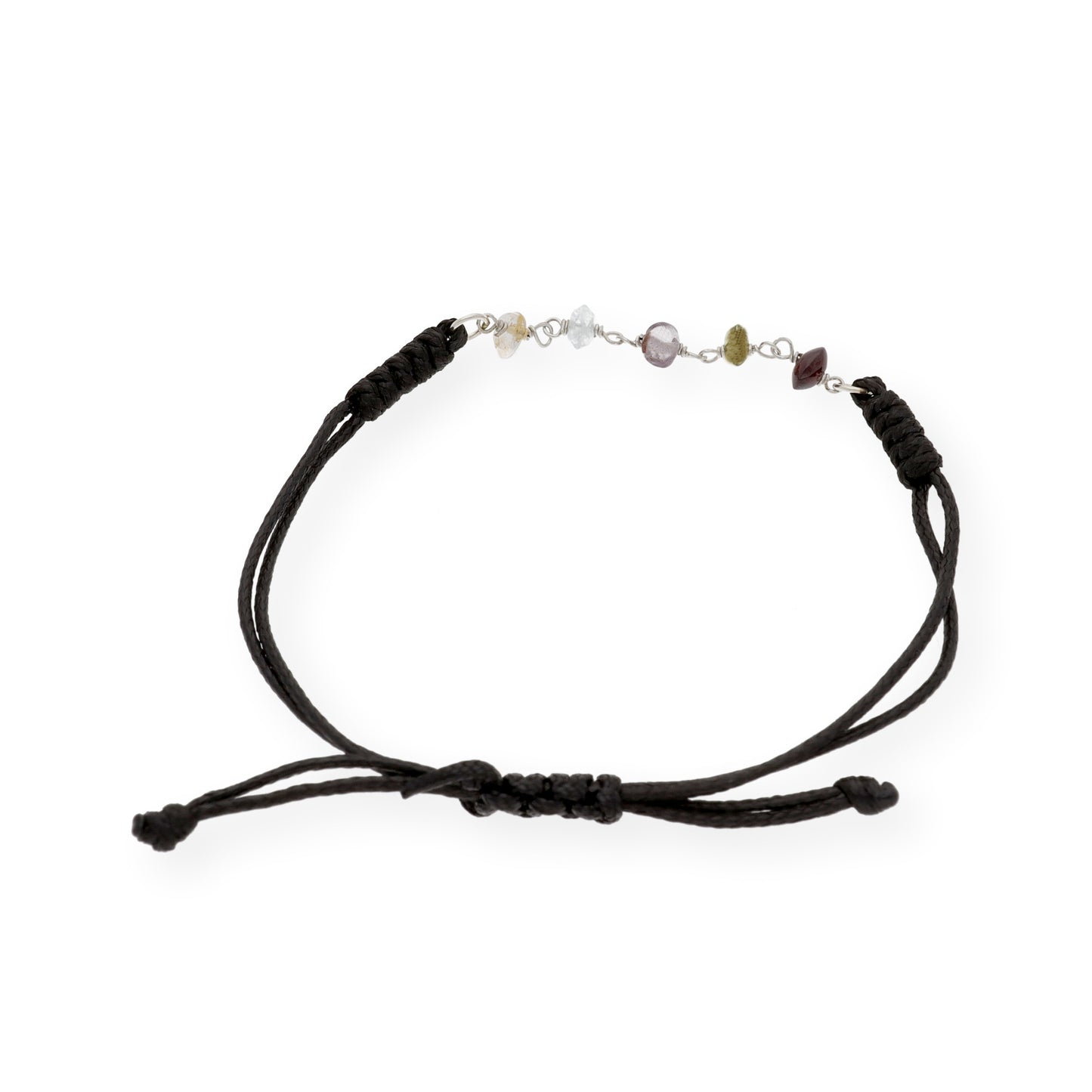 Pulsera Macramé en Plata de Ley 925 con Turmalinas