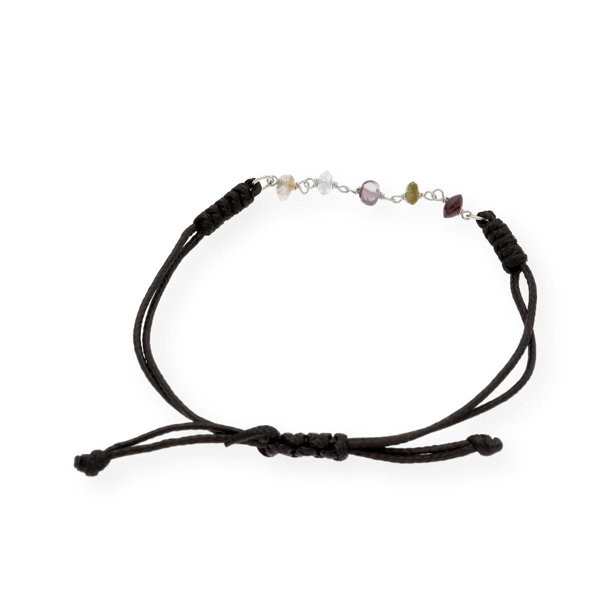 Pulsera Macramé en Plata de Ley 925 con Turmalinas