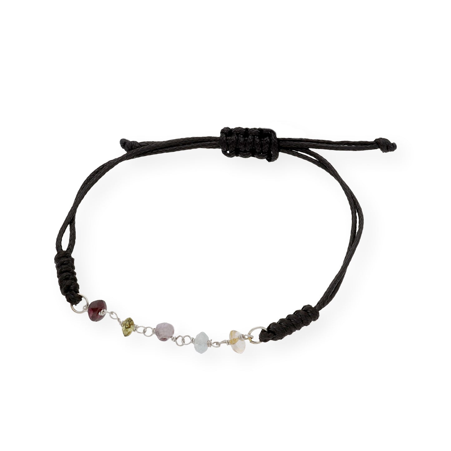 Pulsera Macramé en Plata de Ley 925 con Turmalinas