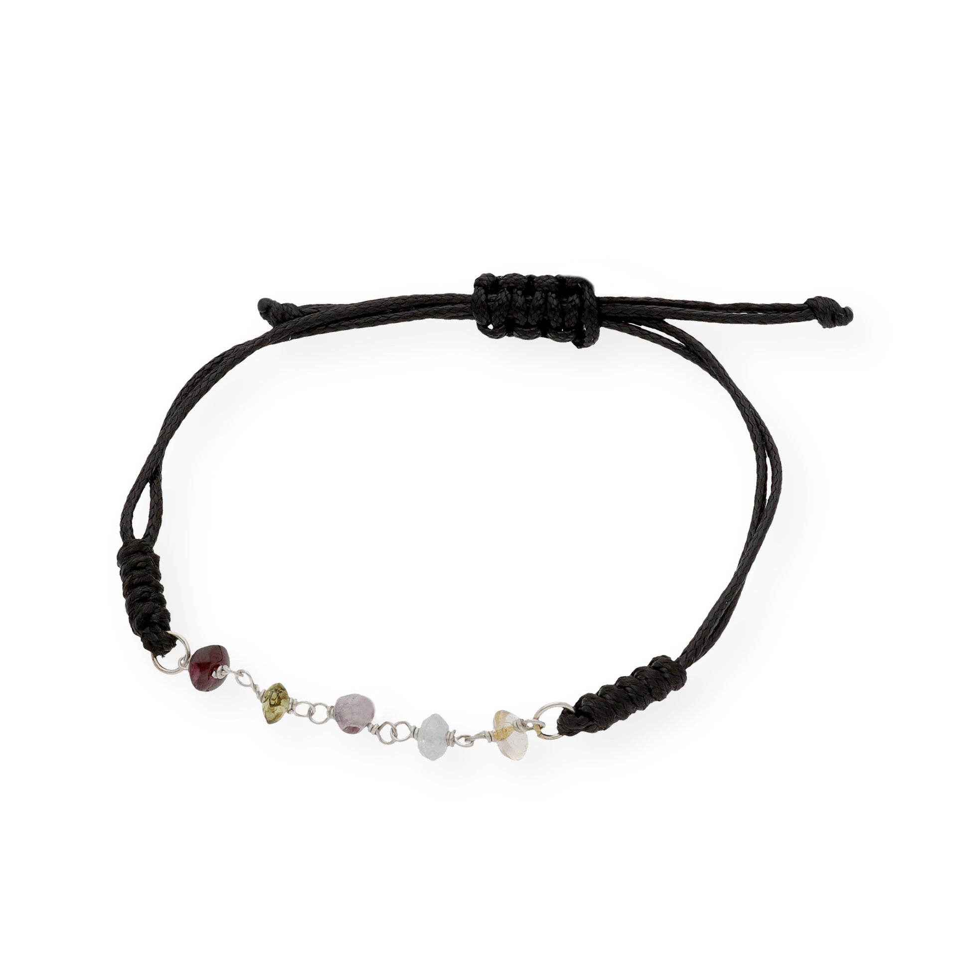 Pulsera Macramé en Plata de Ley 925 con Turmalinas