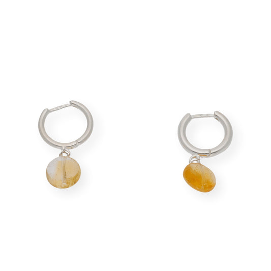 Pendientes de Aro en Plata de Ley con Cuarzos Citrino