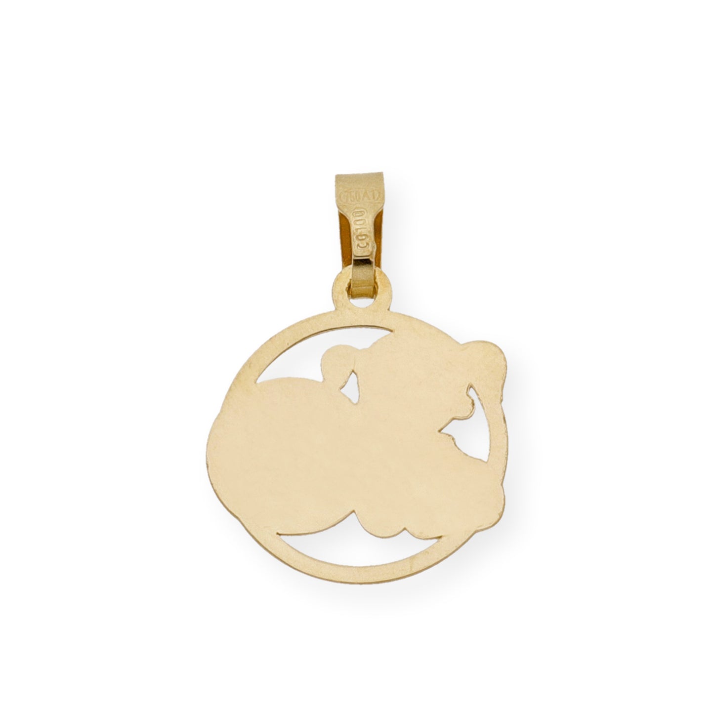 Medalla de Bebé Diseño Niña con Reloj en Oro de Ley 18k