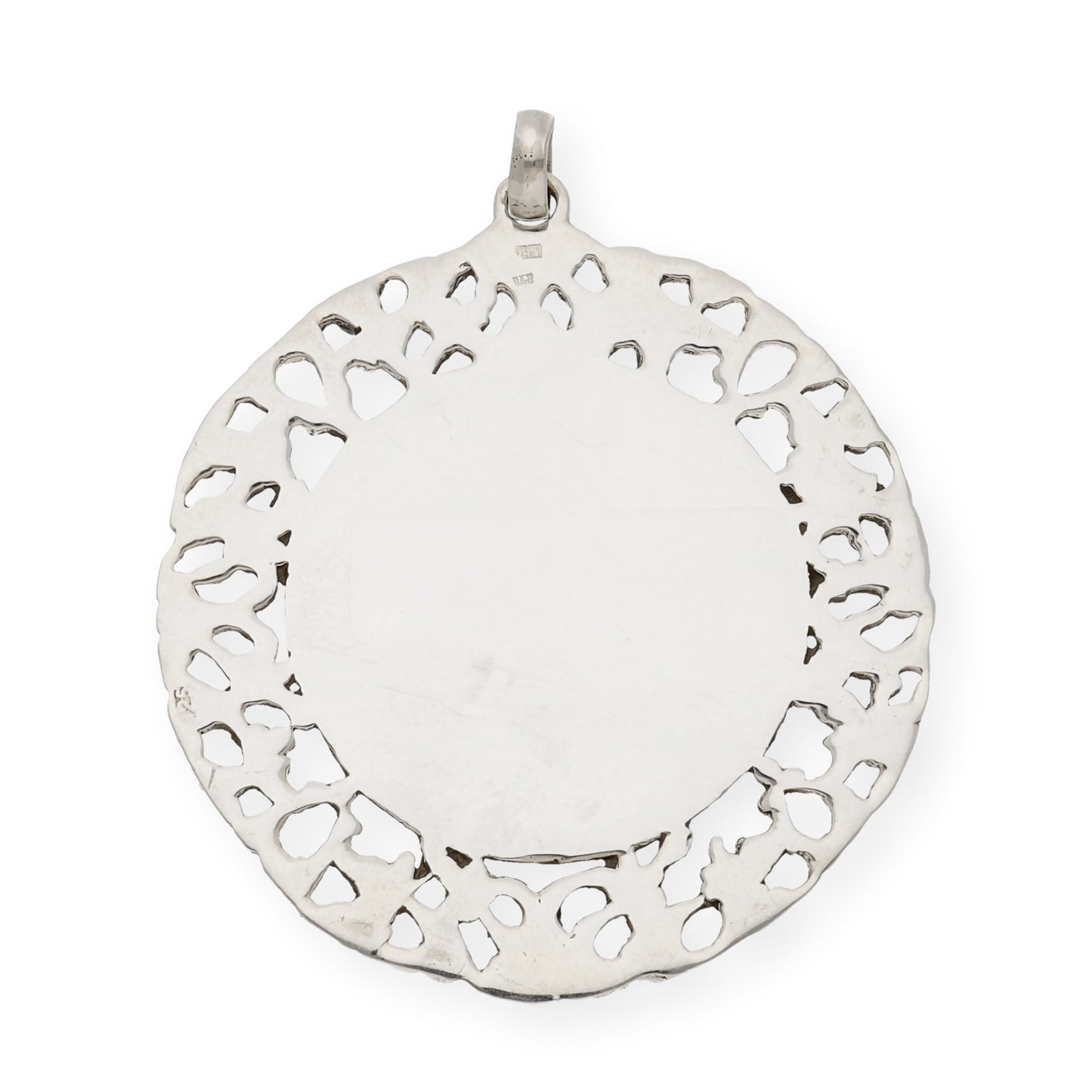 Medalla de cuna de plata de ley niño pesebre