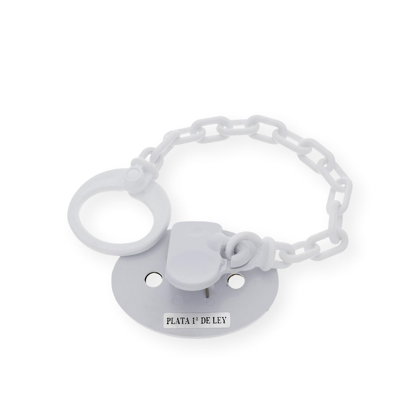 Pinza chupete bebé plata Ley 925