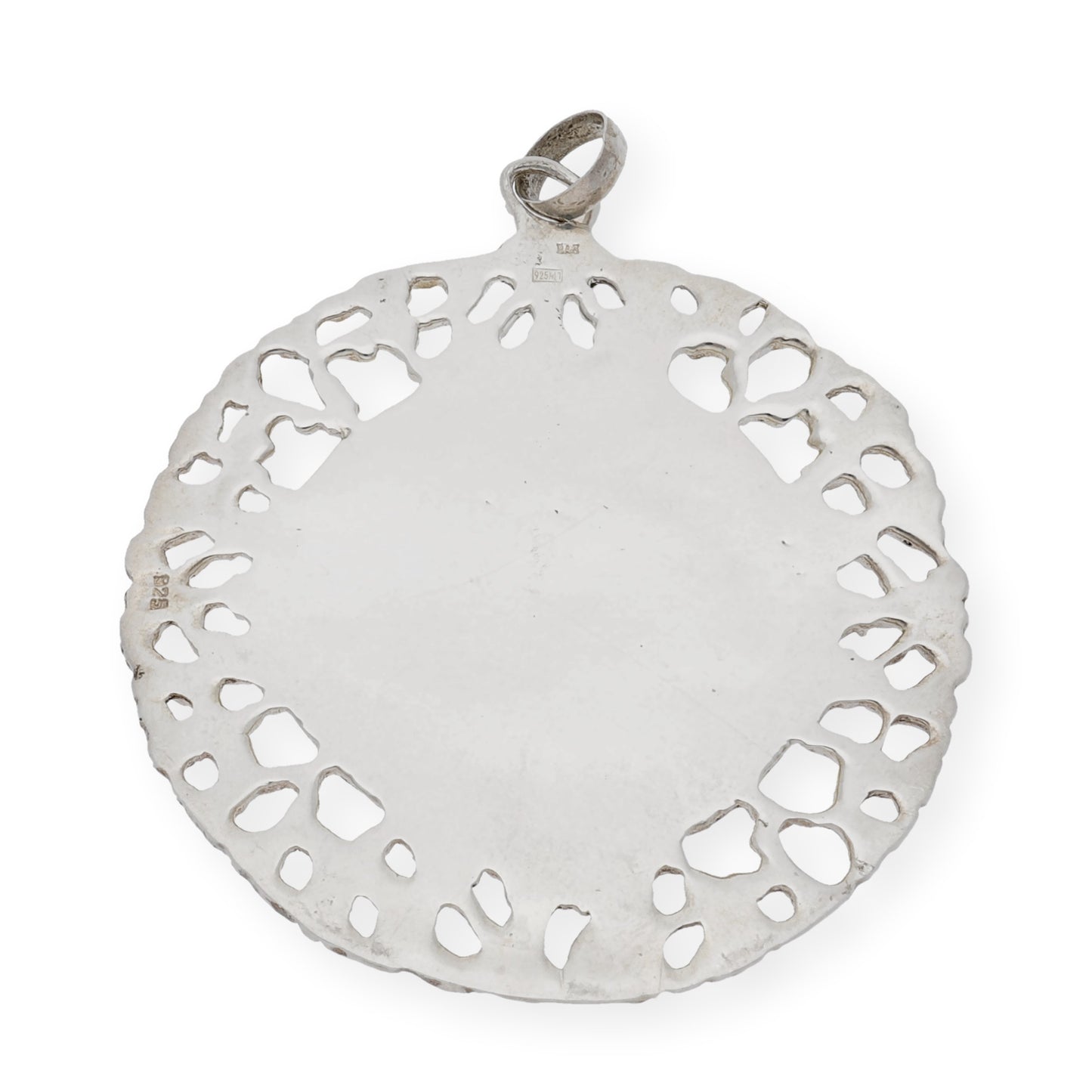 Medalla de cuna de plata de ley Virgen niño