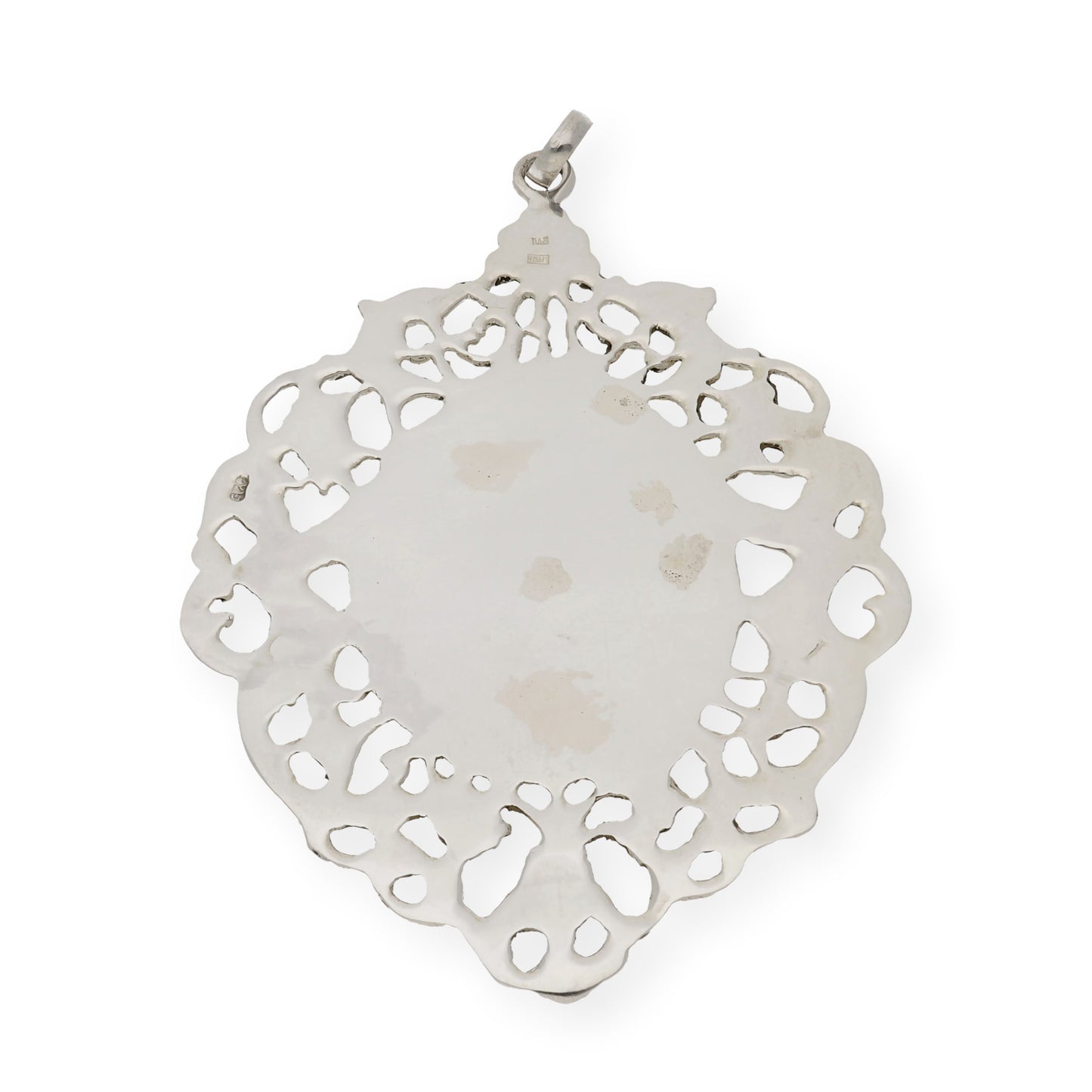 Medalla de cuna de plata de ley niño en el pesebre