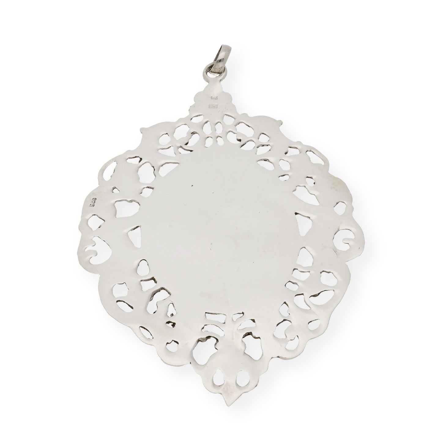 Medalla de cuna de plata de ley virgen con el niño