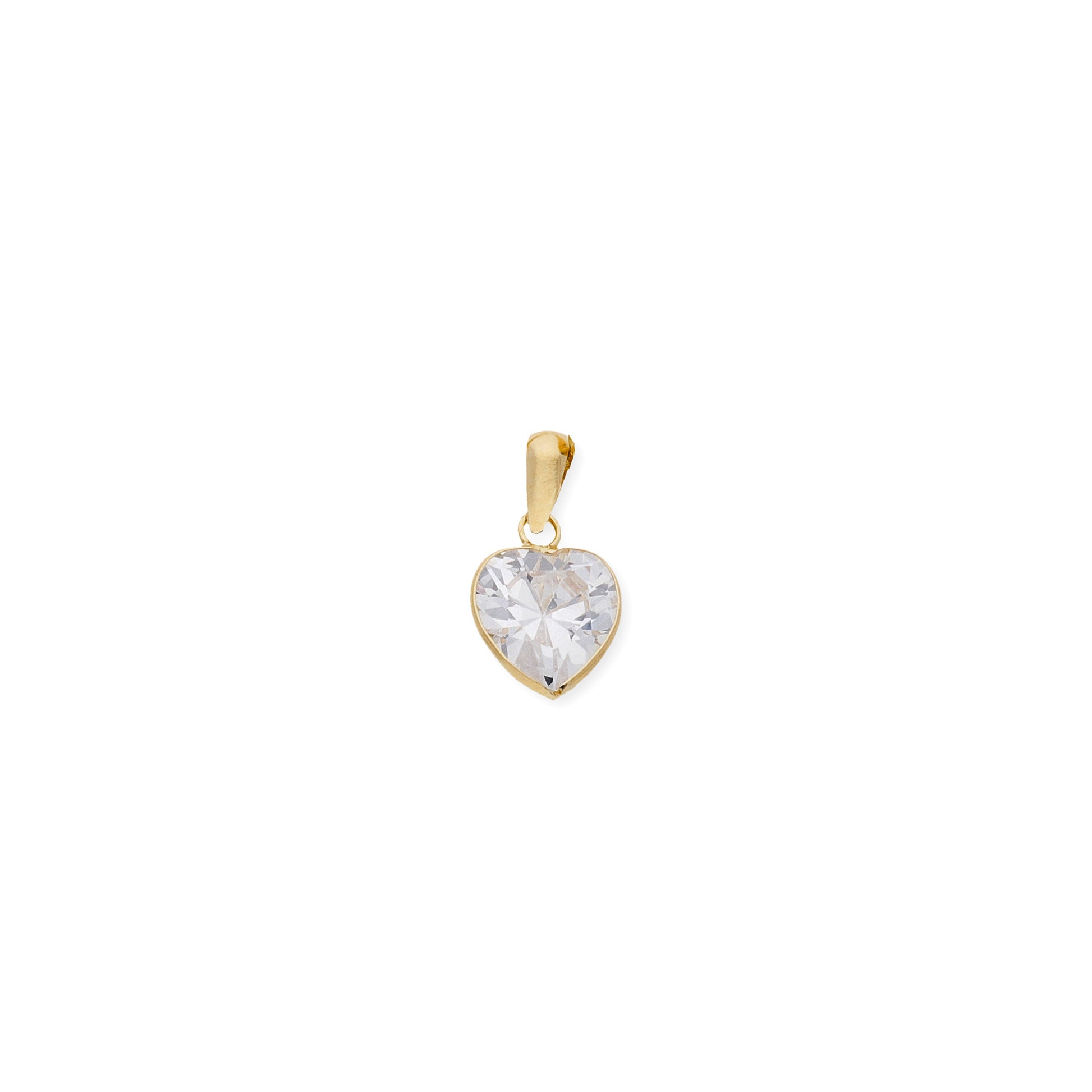 Colgante de corazón con circonita oro de 18k