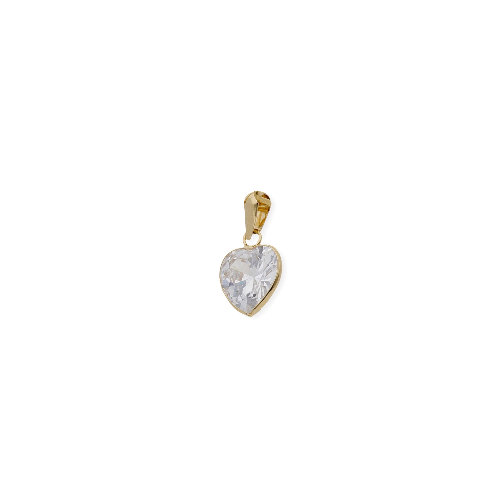 Colgante de corazón con circonita oro de 18k
