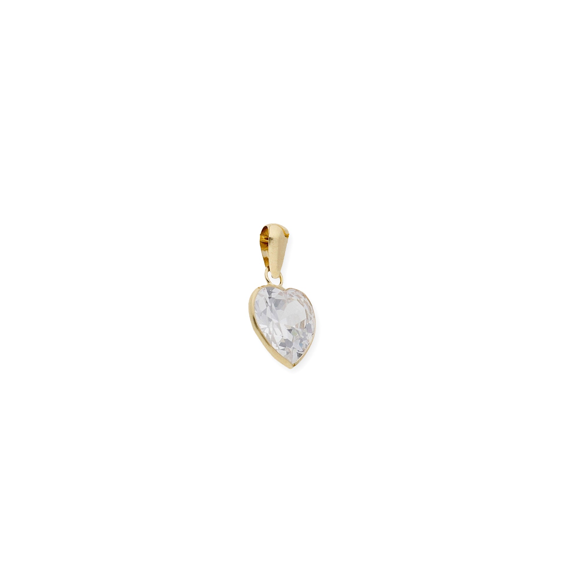 Colgante de corazón con circonita oro de 18k