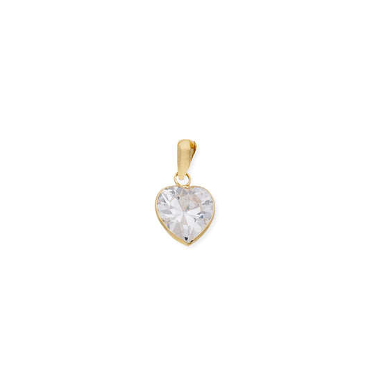 Colgante de corazón con circonita oro de 18k