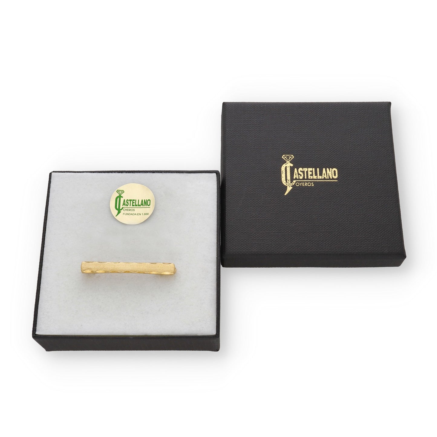 Imperdible Bebé de Barra Mate con Bordes Ondulados en Oro Amarillo 18K