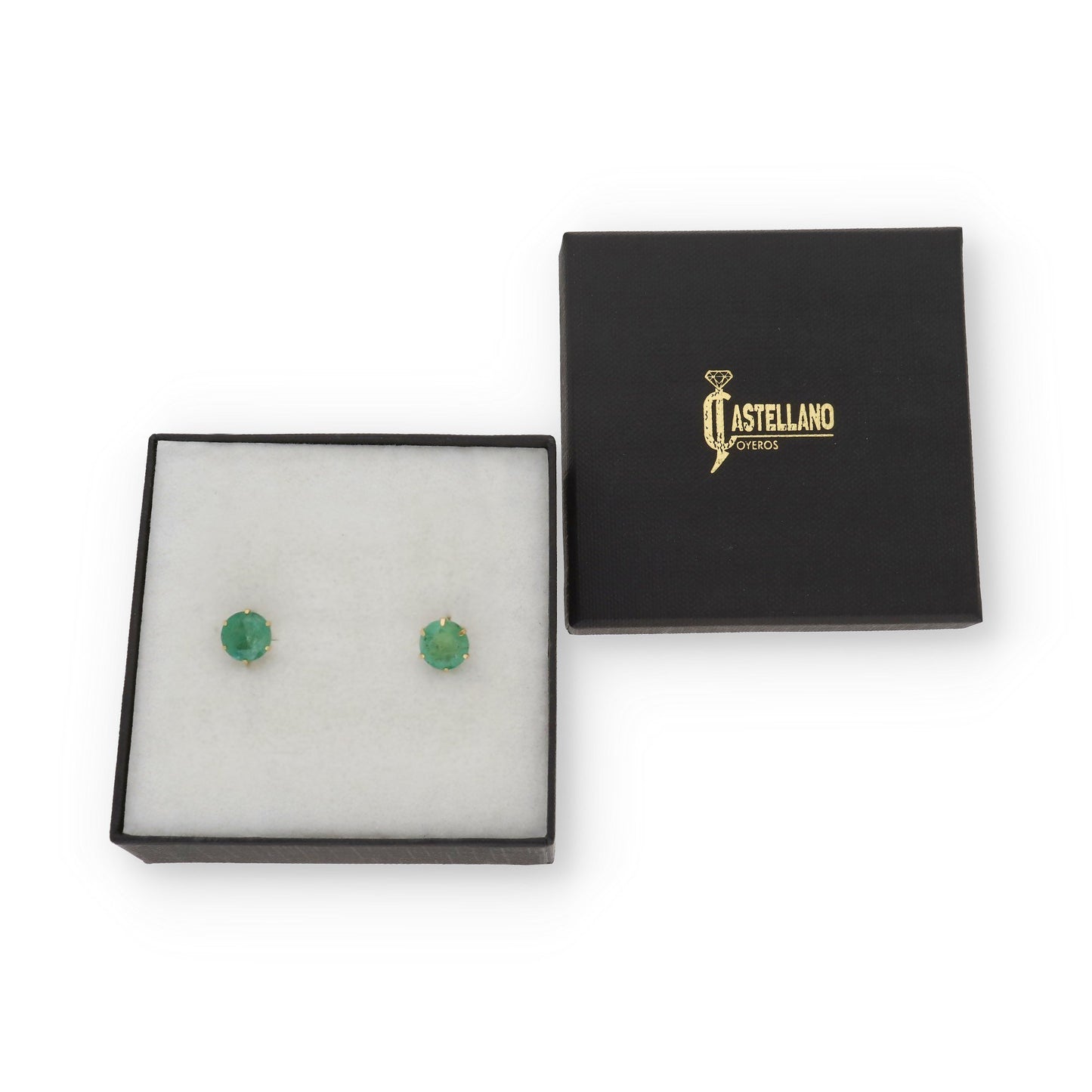 Pendientes Deep en Oro 18K con Esmeralda en 6 Garras