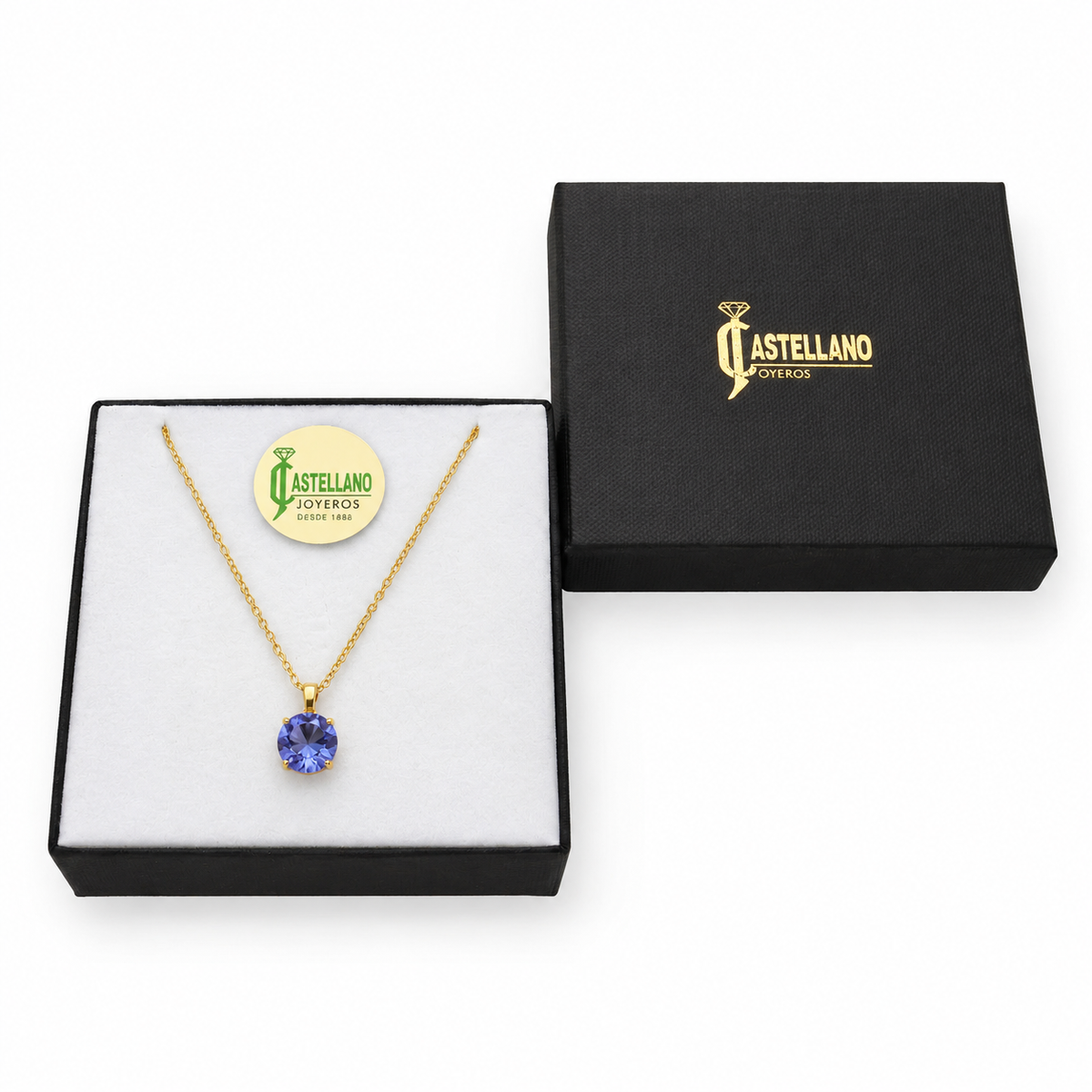 Collar con Colgante Deep en Oro de Ley 18K y Esmeralda