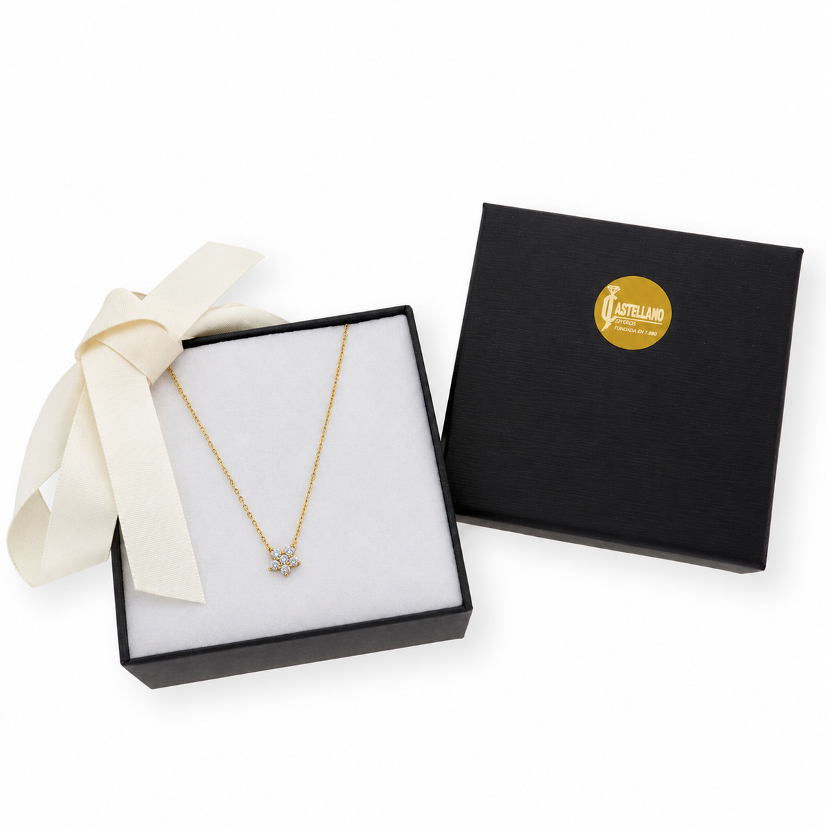 Collar Aster de Oro Amarillo 18k con Diamantes