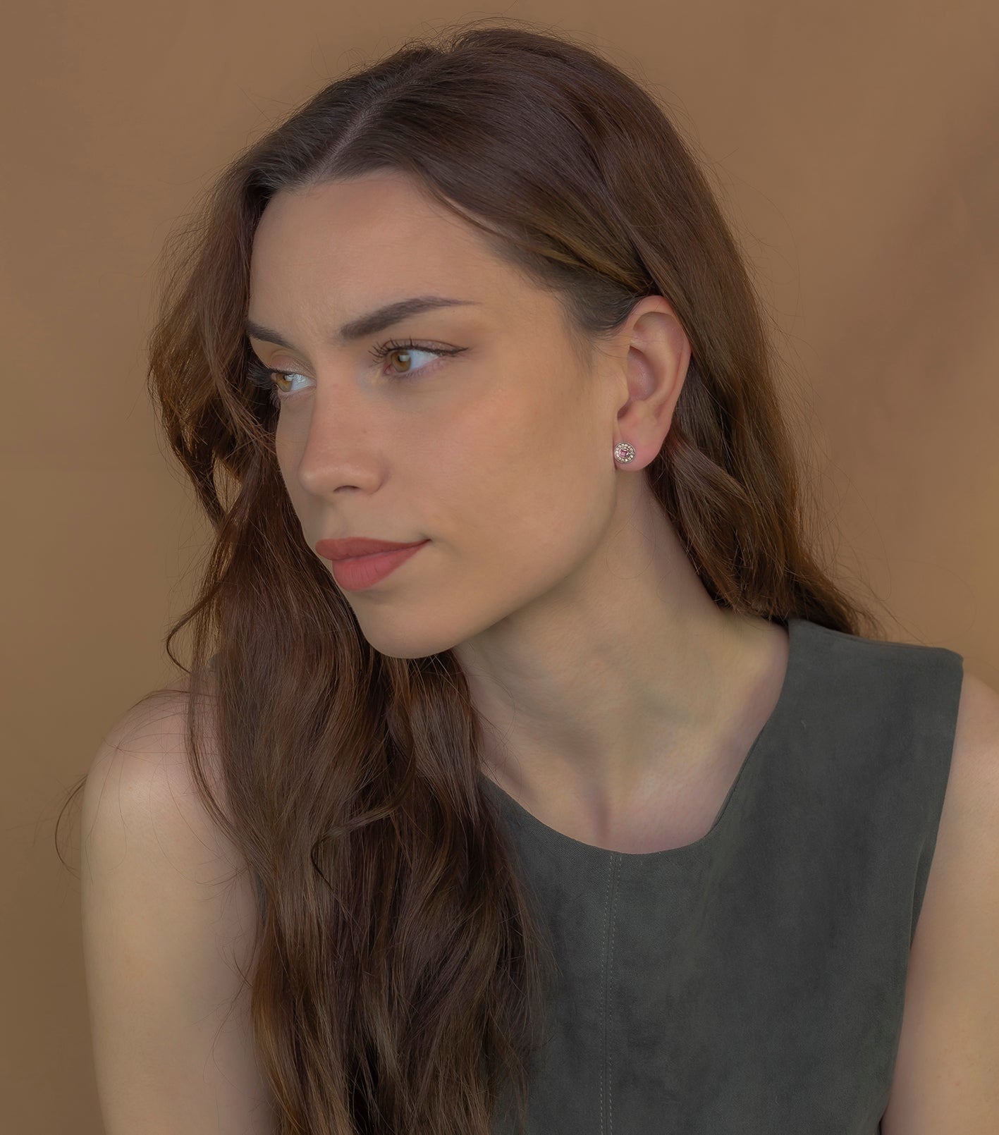 Pendientes Julieta Oro Blanco 18k con Diamantes y Rubíes