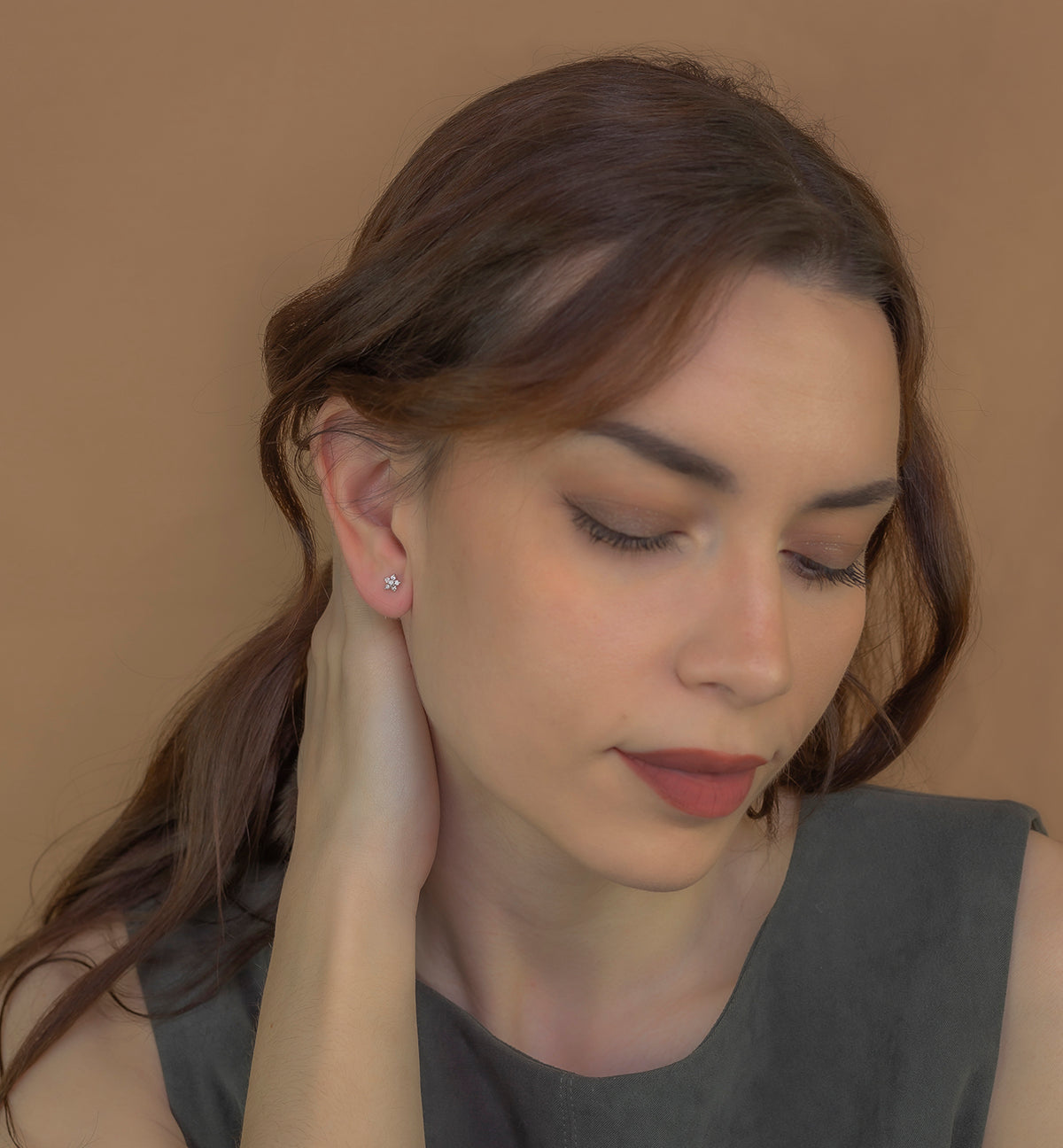 Pendientes de Oro y Diamante en Forma de Estrella