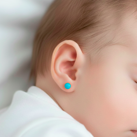 Pendientes Oro y Turquesas 5.00 mm