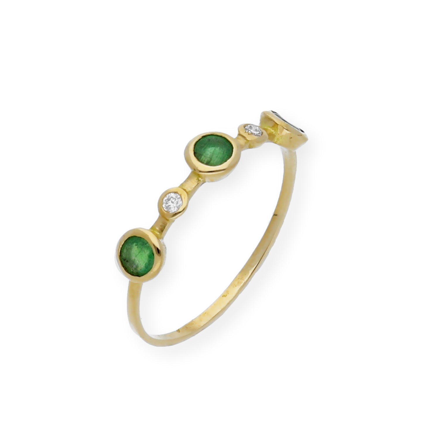 Anillo Millas de Oro y Diamantes con Esmeralda