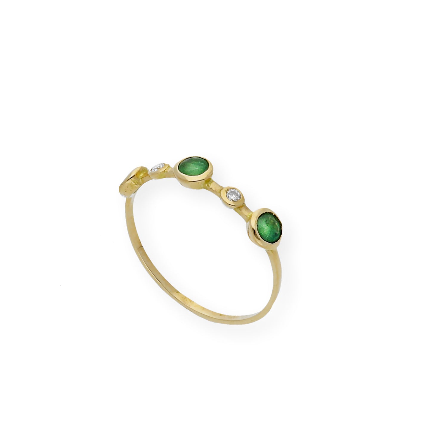 Anillo Millas de Oro y Diamantes con Esmeralda