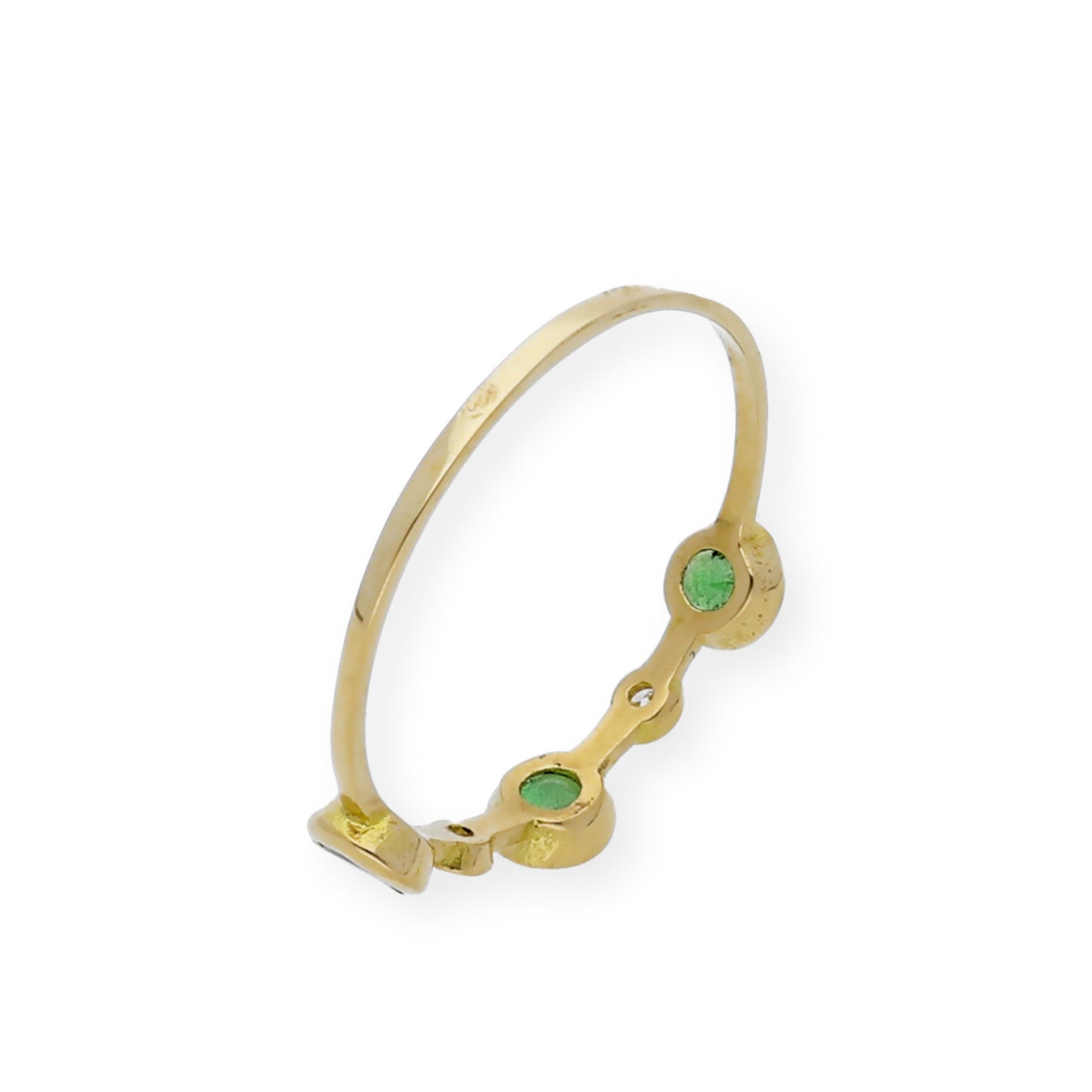 Anillo Millas de Oro y Diamantes con Esmeralda
