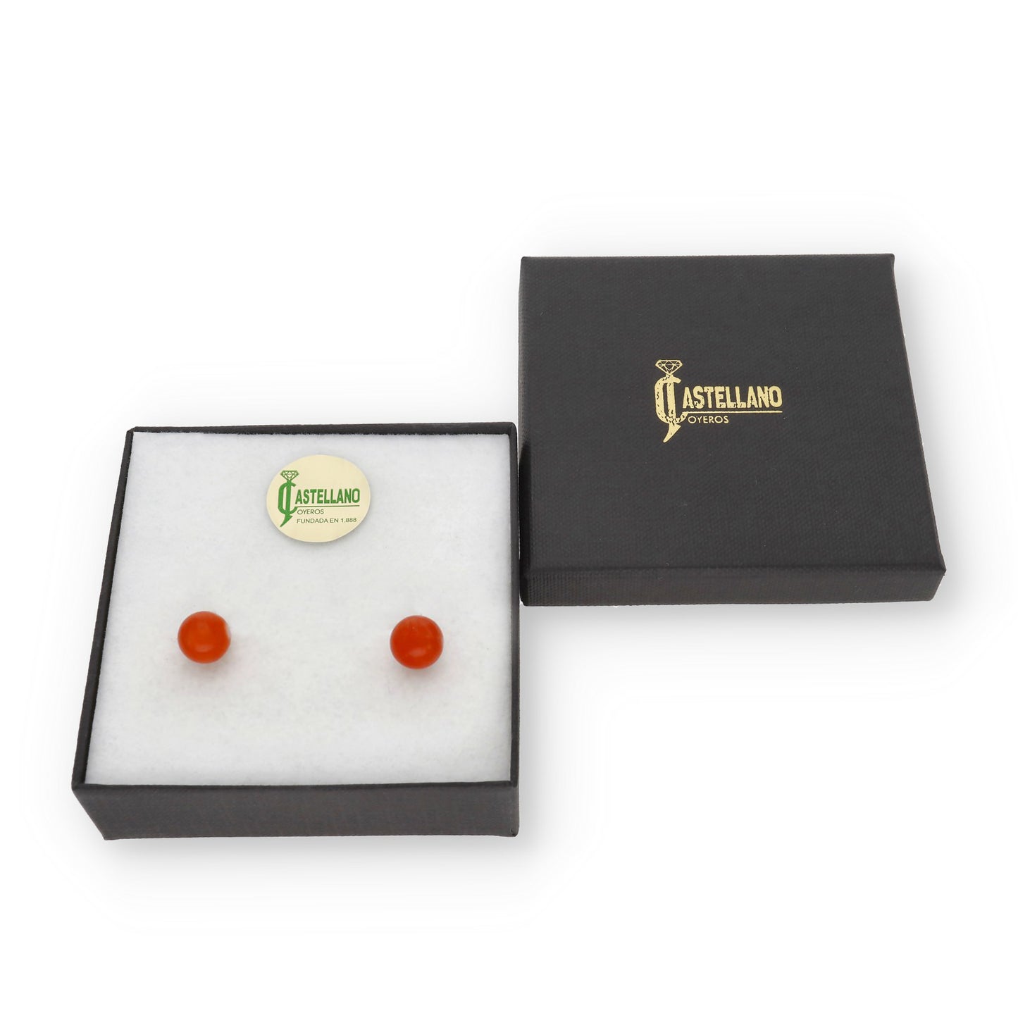 Pendientes Oro y Corales Naturales 6.00 mm