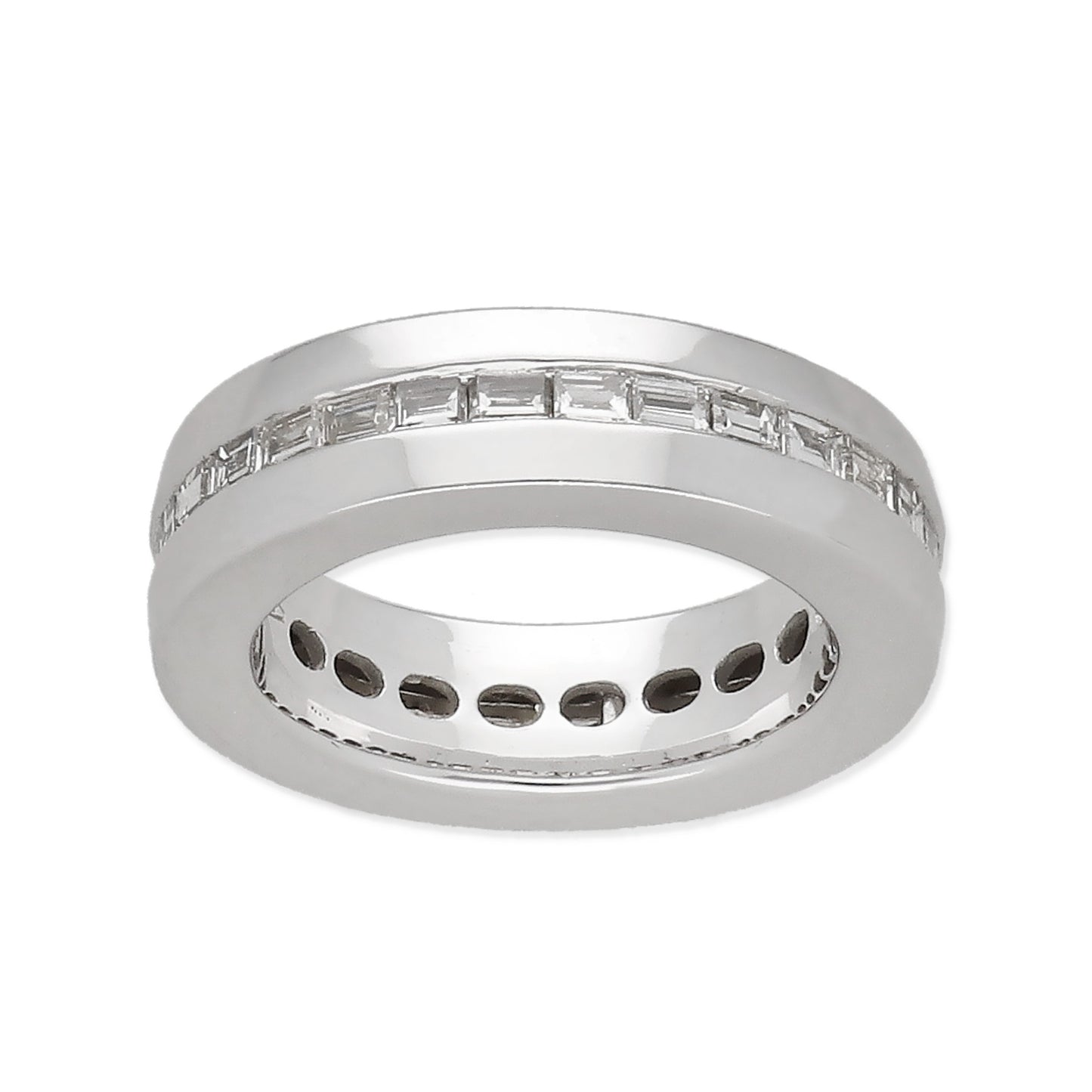 Anillo Violet Oro Blanco 18k con Diamantes talla Baguette