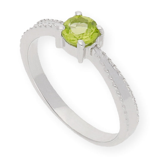 Anillo Dommi de Plata con Peridoto Central