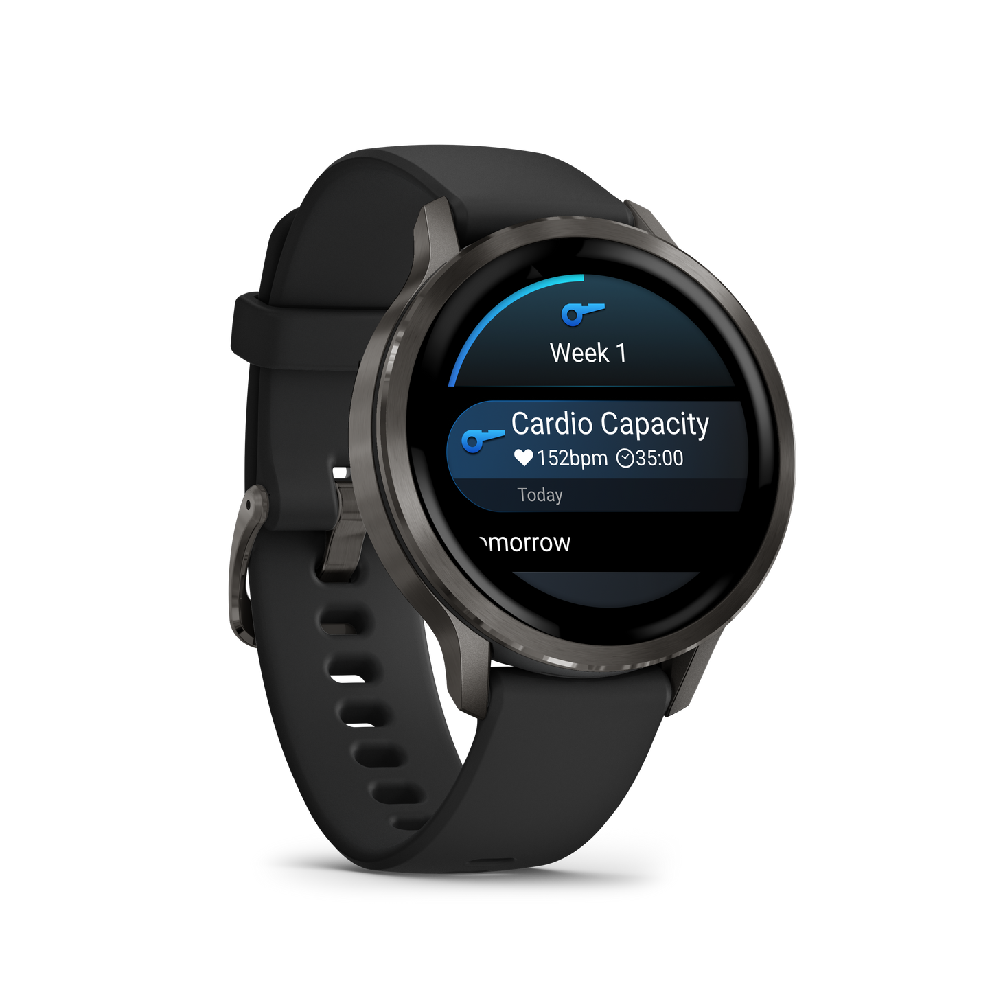 Reloj Garmin Venu® 4 - 41 mm Bisel Plateado con Correa de Silicona Negra 010-03013-02