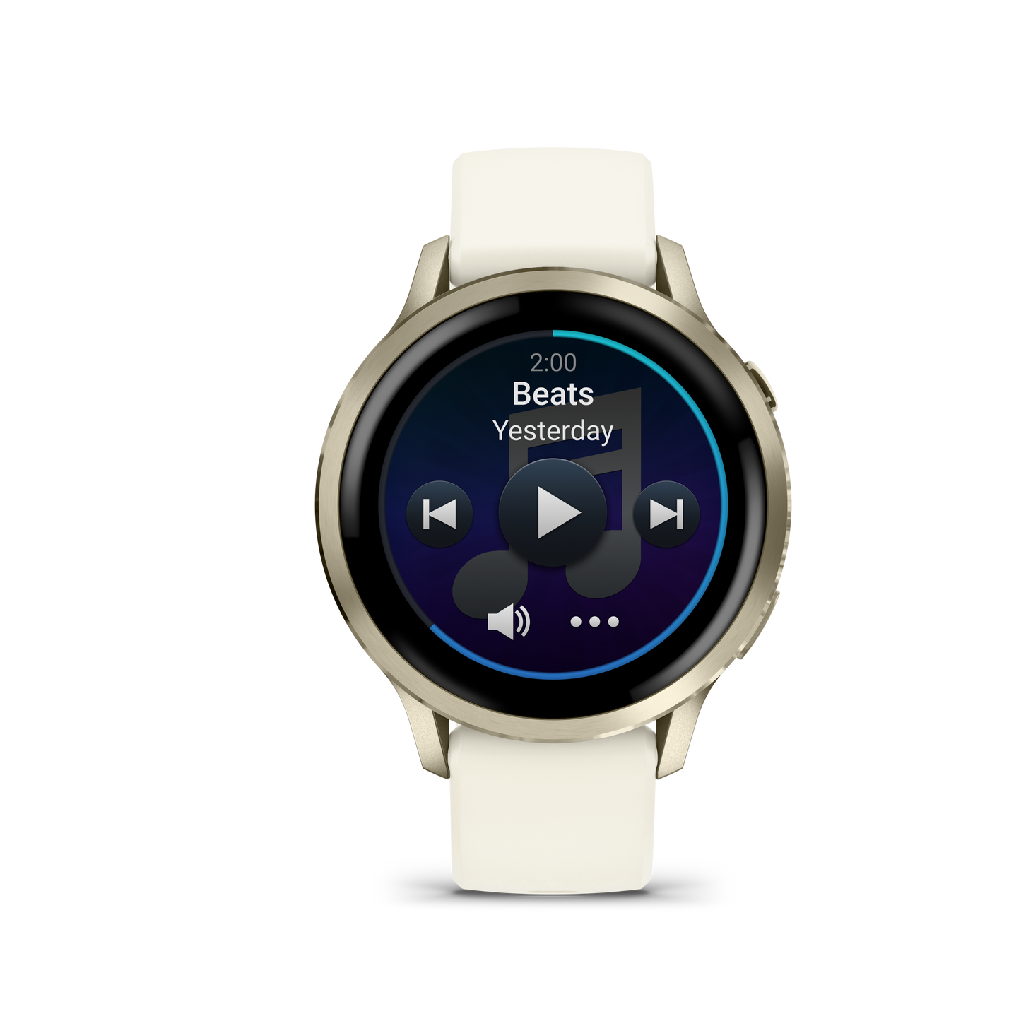 Reloj Garmin Venu® 4 - 41 mm Bisel Dorado con Correa de Silicona Blanca 010-03013-00