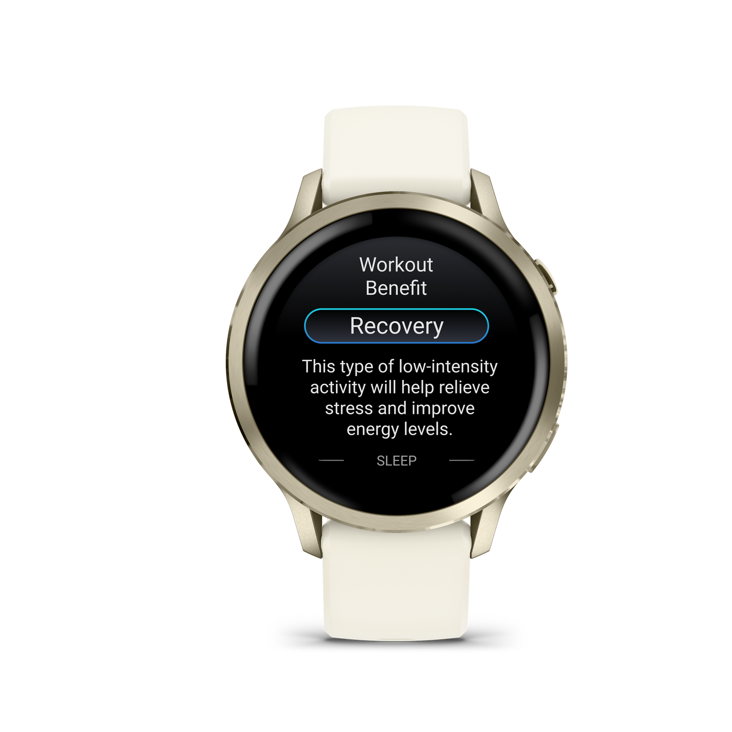 Reloj Garmin Venu® 4 - 41 mm Bisel Dorado con Correa de Silicona Blanca 010-03013-00