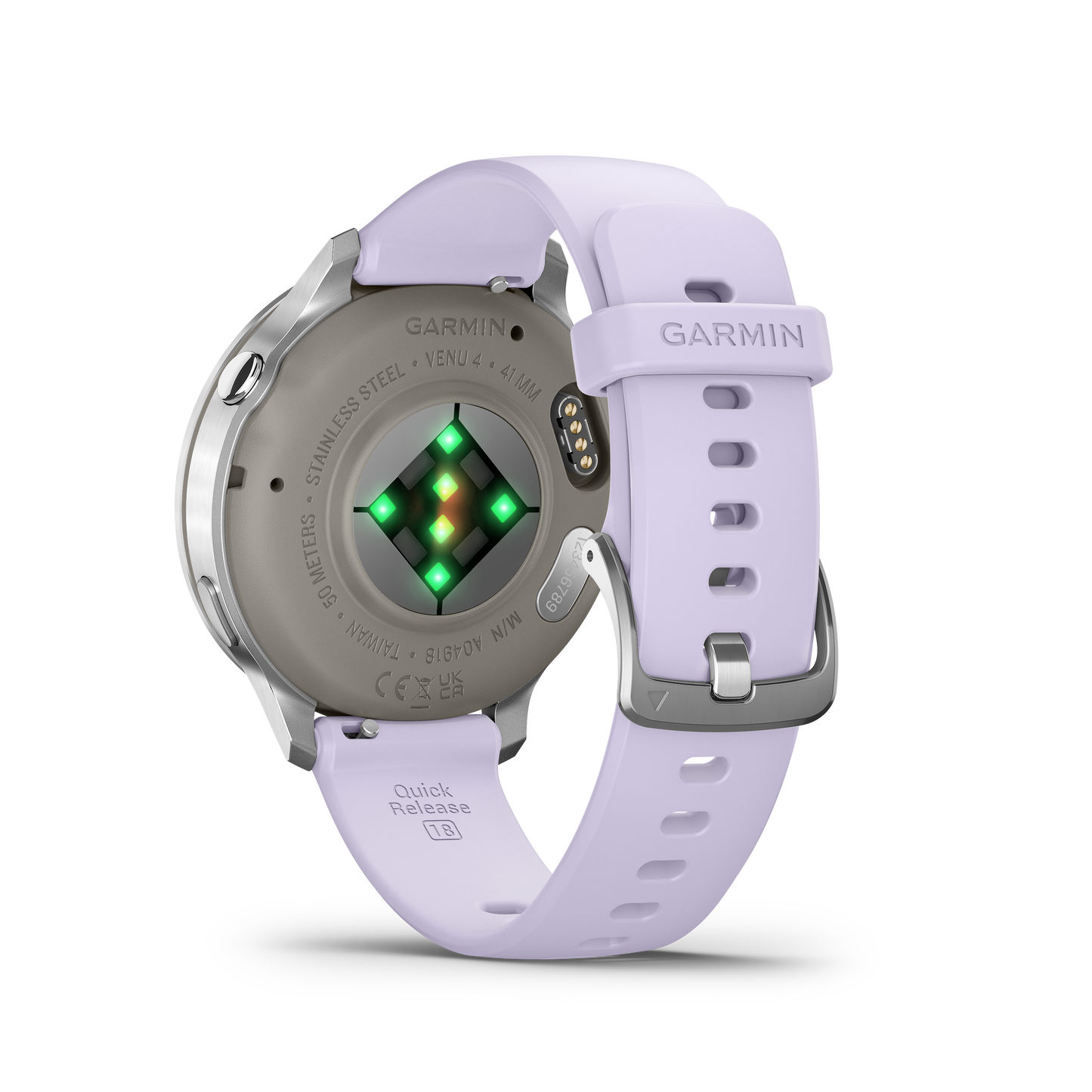 Reloj Garmin Venu® 4 - 41 mm Bisel Plateado con Correa de Silicona Lila 010-03013-01