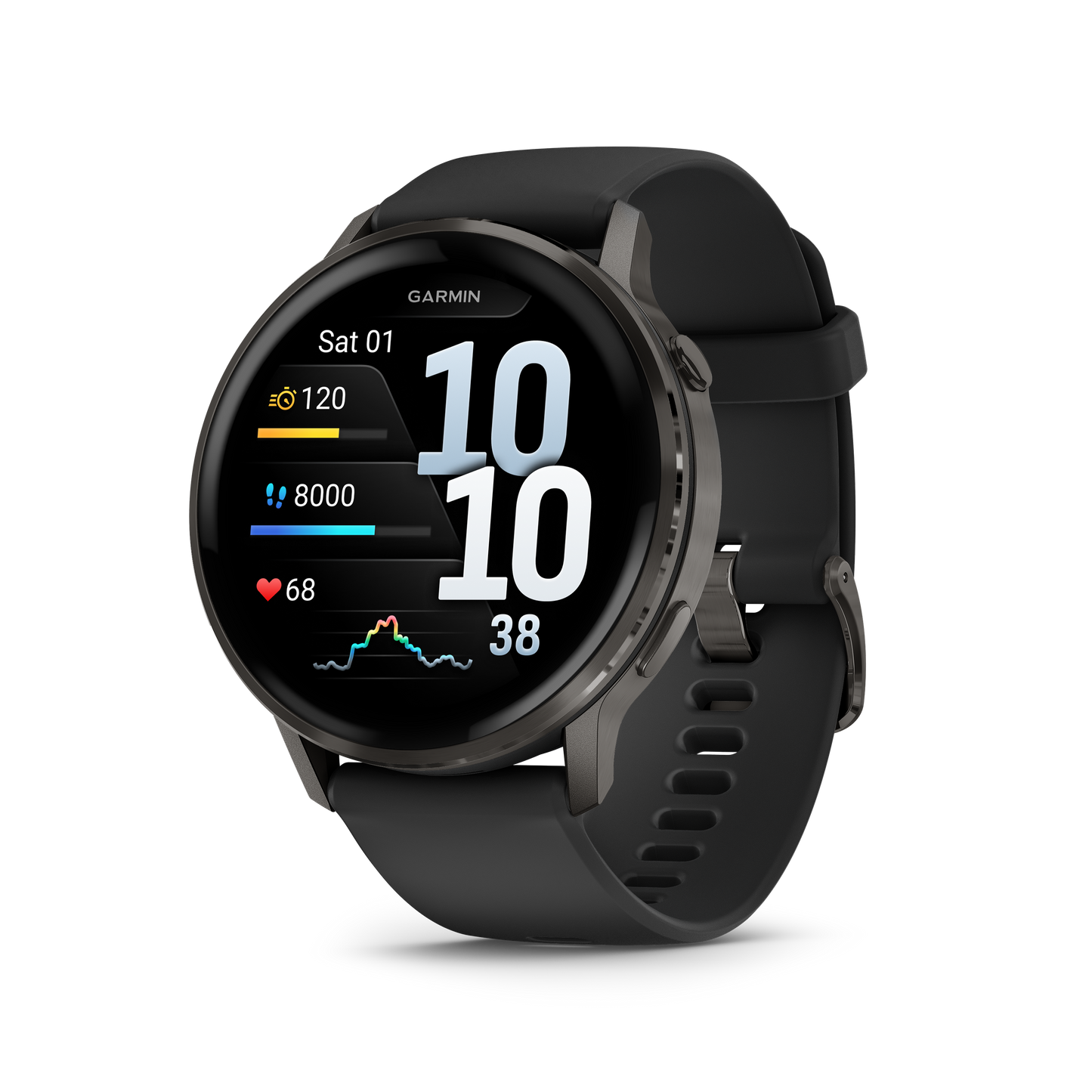 Reloj Garmin Venu® 4 - 45 mm Gris con Correa de silicona negra 010-03014-00