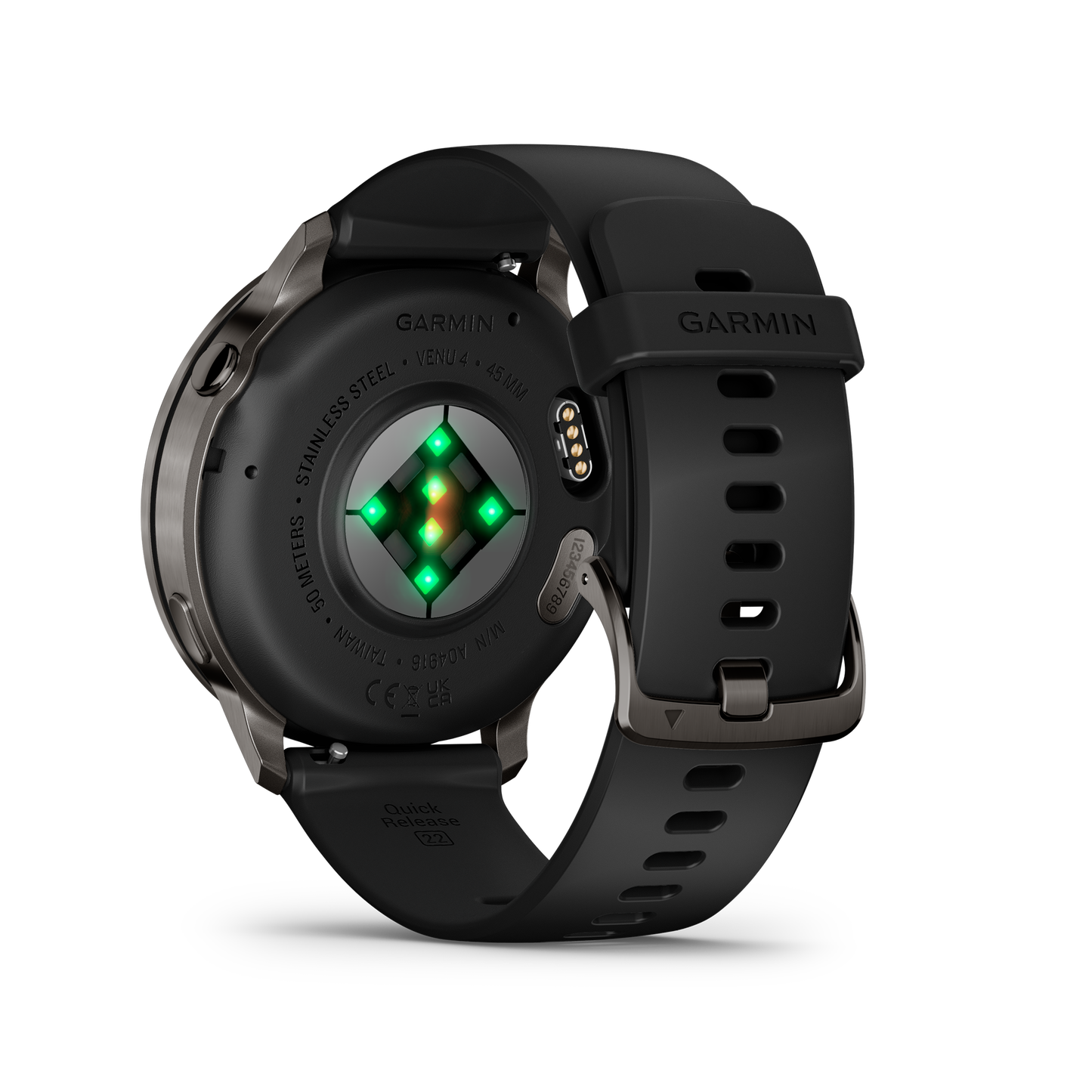 Reloj Garmin Venu® 4 - 45 mm Gris con Correa de silicona negra 010-03014-00
