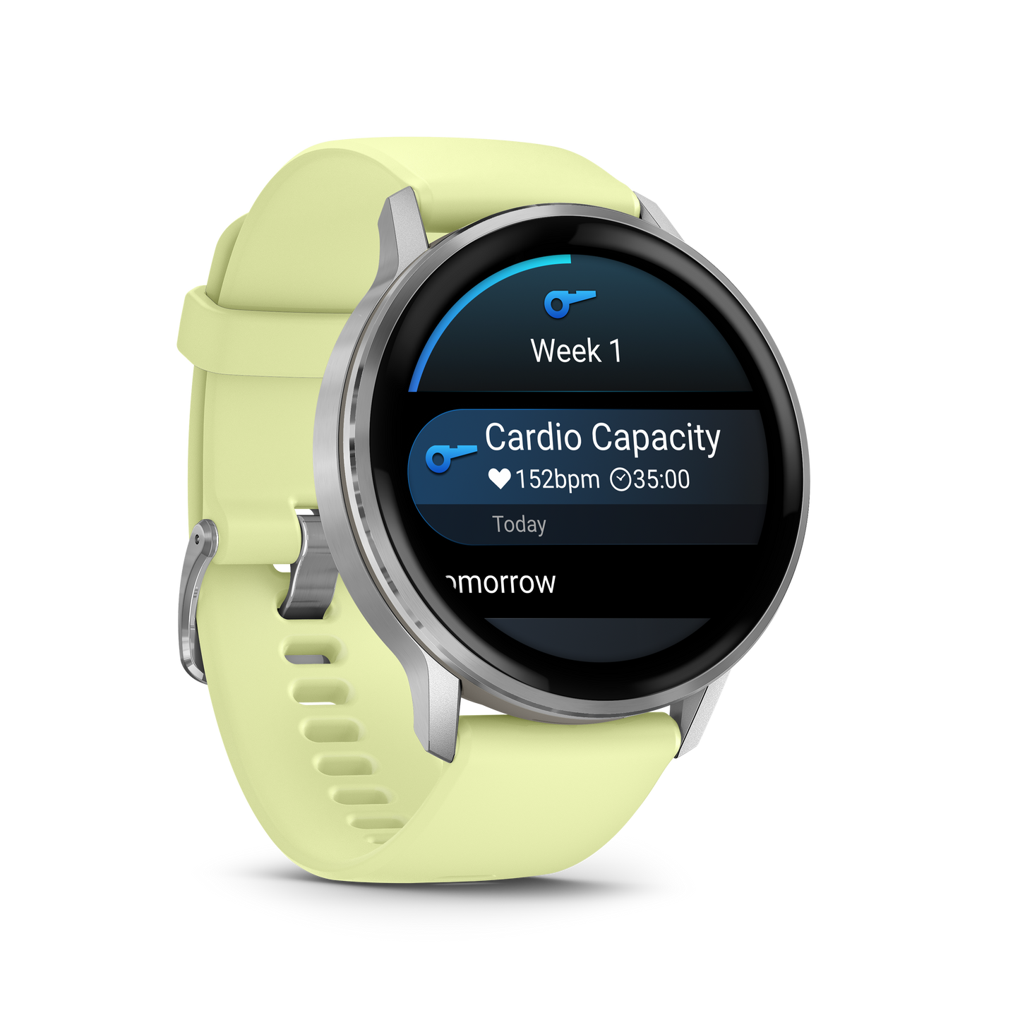 Reloj Garmin Venu® 4 - 45 mm Bisel Plateado Correa de Silicona Amarilla 010-03014-02