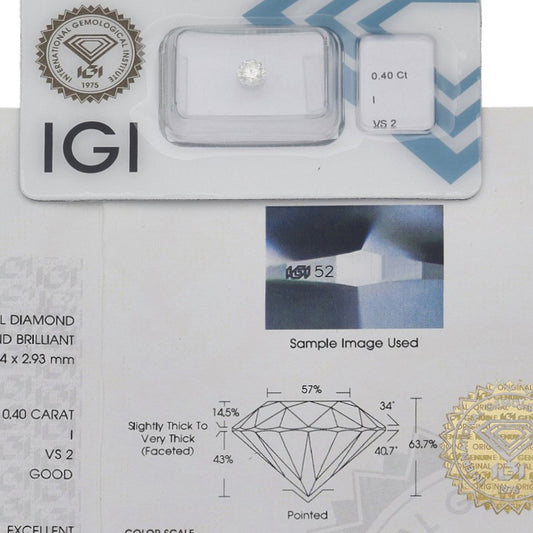 Diamante Talla Brillante 0,40 ct - I - VS2 - Certificado IGI