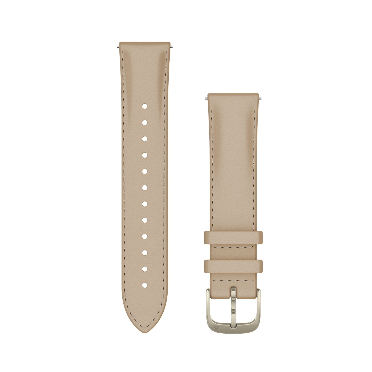 Reloj Garmin Venu® 4 - 41 mm Bisel Plateado con Correa de Cuero Beige 010-03013-03