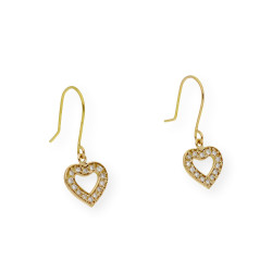 Pendientes de Oro y Diamante con Diseño de Corazón
