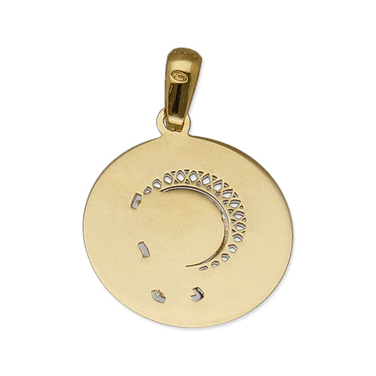 Medalla Virgen Niña en Oro 18K Bicolor Pequeña