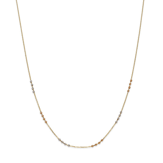 Gargantilla en Oro de Ley 18K con Bolitas Bicolor
